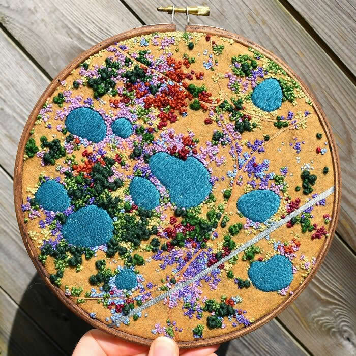 Embroidered Paintings of Aerial Landscapes by Victoria Rose Richards