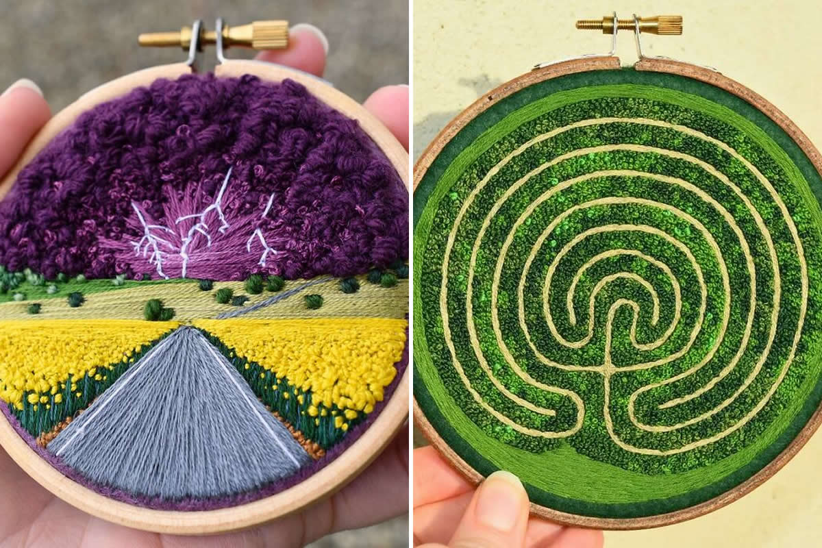 33 Stunning Embroidered Paintings by Victoria Rose Richards That Redefine Aerial Landscapes