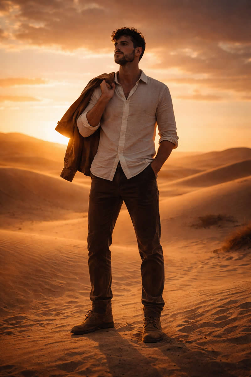 Google Gemini AI Prompts to Create Cinematic Male Model Portraits