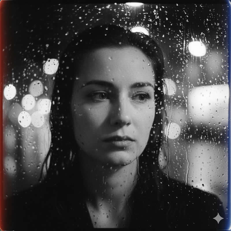 The Rainy Parisian Cafe - Google Gemini AI Prompts to Create Stunning Black and White Fine Art Portraits