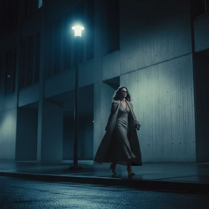 The Midnight Walk - Google Gemini AI Prompts to Create Glamorous Female Model Portraits