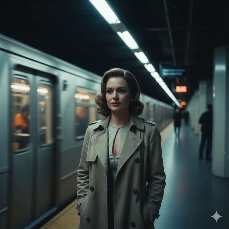 The Subway Still - Google Gemini AI Prompts to Create Glamorous Female Model Portraits