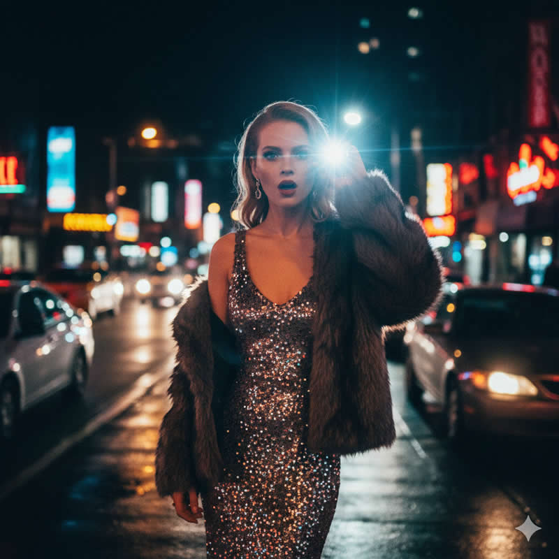 The Cinematic Flash - Google Gemini AI Prompts to Create Glamorous Female Model Portraits