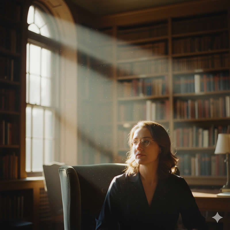 Luxe Library Morning - Google Gemini AI Prompts to Create Hollywood-Style Cinematic Portraits