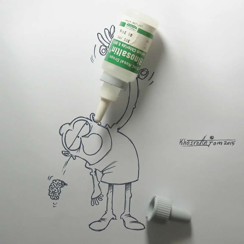 Hilarious Illustrations That Show How Majid Khosroanjom Transforms Real Objects Into Laughs