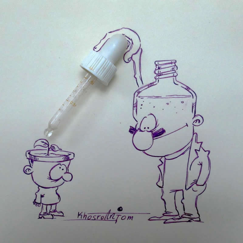 Hilarious Illustrations That Show How Majid Khosroanjom Transforms Real Objects Into Laughs