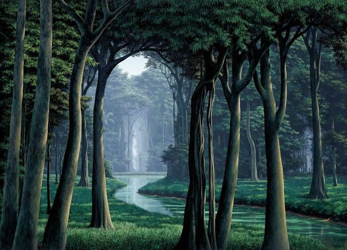 Buscador de paisajes - 2005, acrylic on linen - Landscape Paintings by Tomas Sanchez