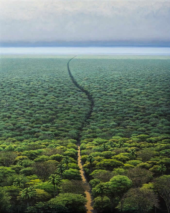 De la luz a la luz - 2022, Acrylic on linen - Landscape Paintings by Tomas Sanchez