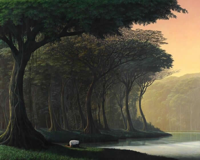 Adoración - 2005, oil on linen - Landscape Paintings by Tomas Sanchez