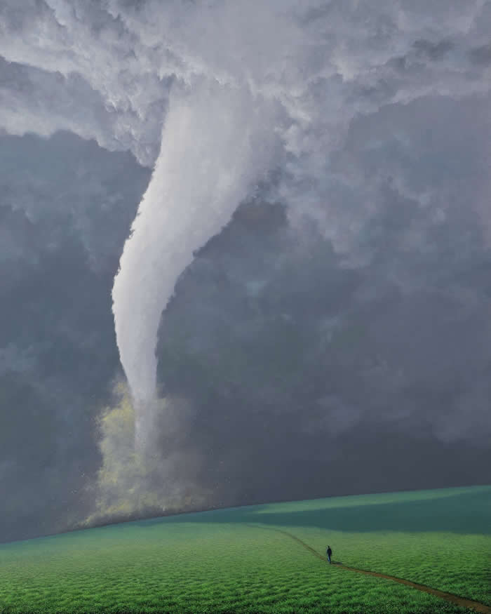 El reto - 2001, acrylic on linen - Landscape Paintings by Tomas Sanchez