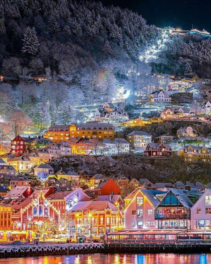 Winter Season In Bergen, Norway - Mesmerizing Winter Cold Photos