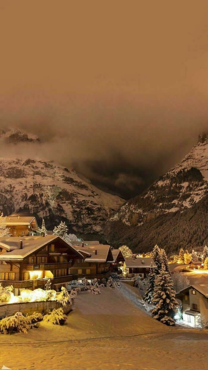 Winter Nights In Switzerland - Mesmerizing Winter Cold Photos
