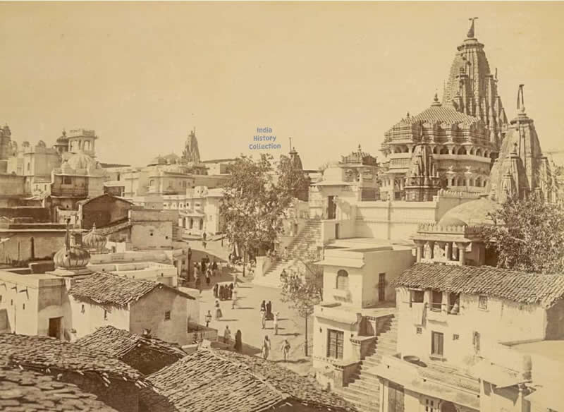 The Jagdish Temple and the City of Udaipur- circa 1910 - Rare Historical Vintage Indian Photos