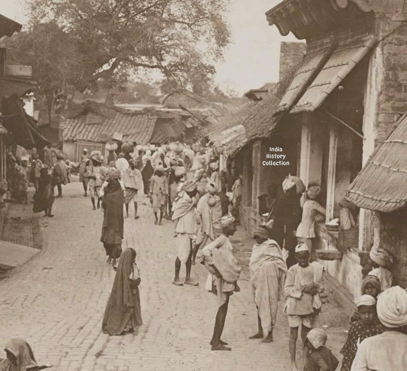 Street in Fatehpur-Sikri, near Agra— c.1907 - Rare Historical Vintage Indian Photos