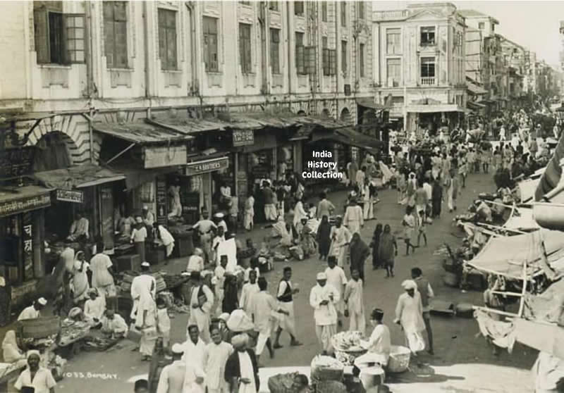 Street view, Bombay- 1930s Rare Historical Vintage Indian Photos