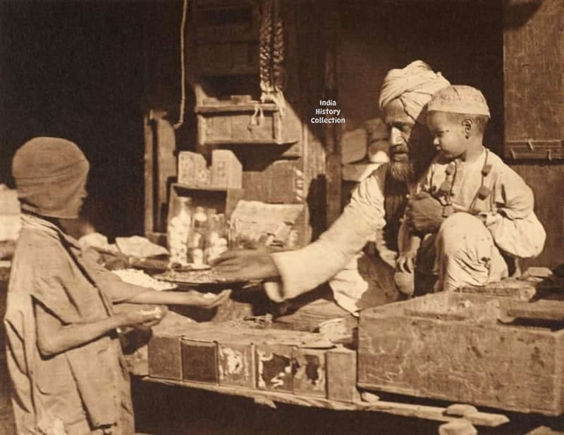 A Street-side shop, Delhi— 1910 - Rare Historical Vintage Indian Photos