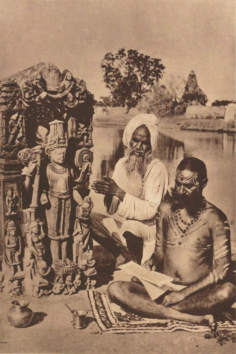 Ascetics by the riverside— 1928 - Rare Historical Vintage Indian Photos