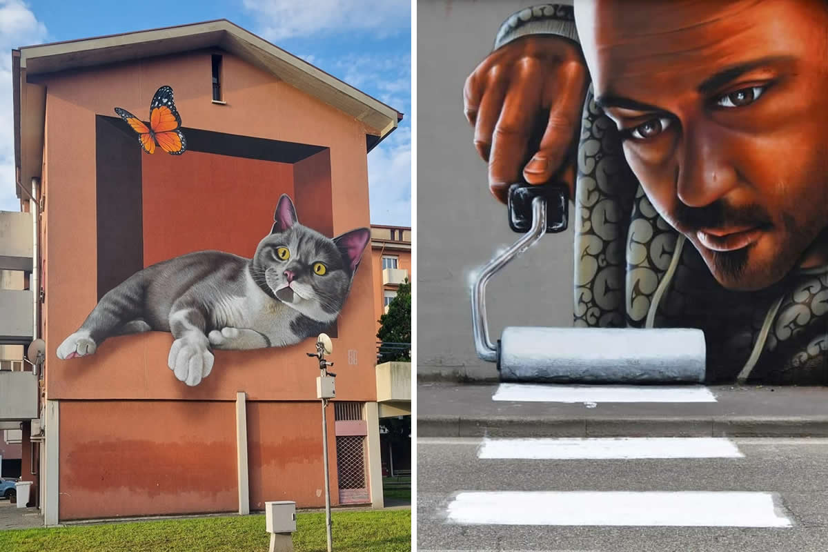 22 Incredible 3D Street Art Murals by Cheone That Transform City Objects