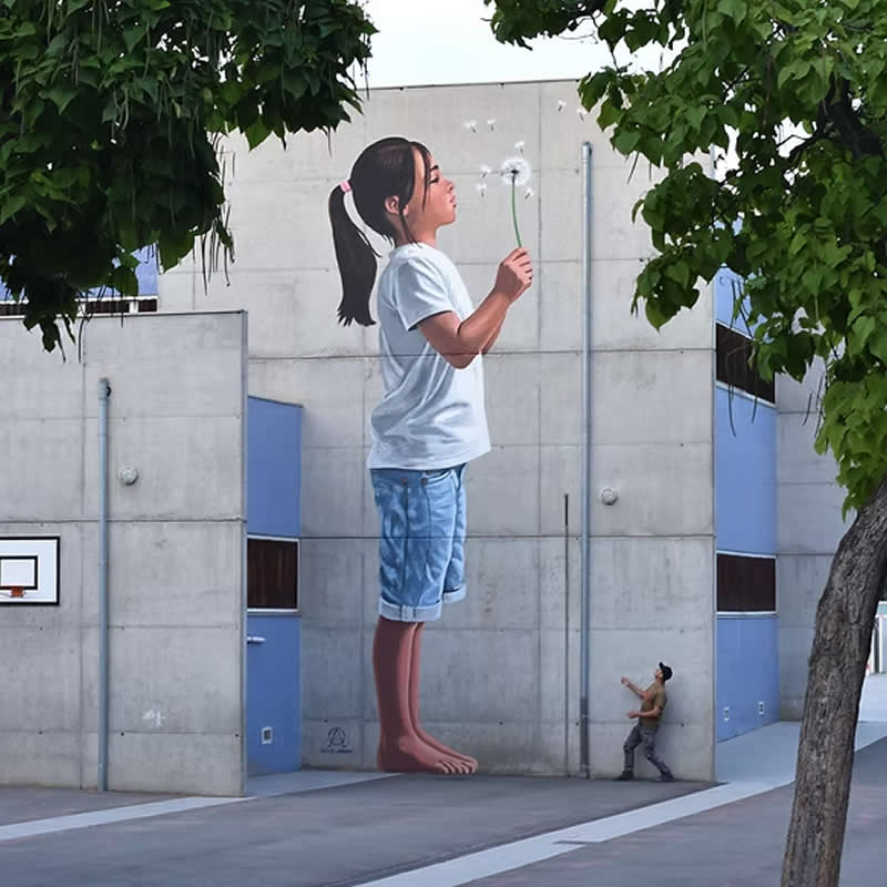 Santa Maria de Gardeny, Lleida - Big Wall Mural Paintings by Oriol Arumi