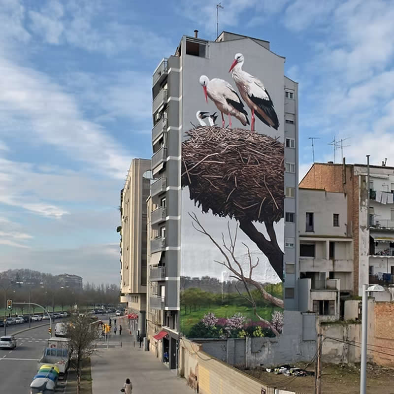Lleida - Big Wall Mural Paintings by Oriol Arumi