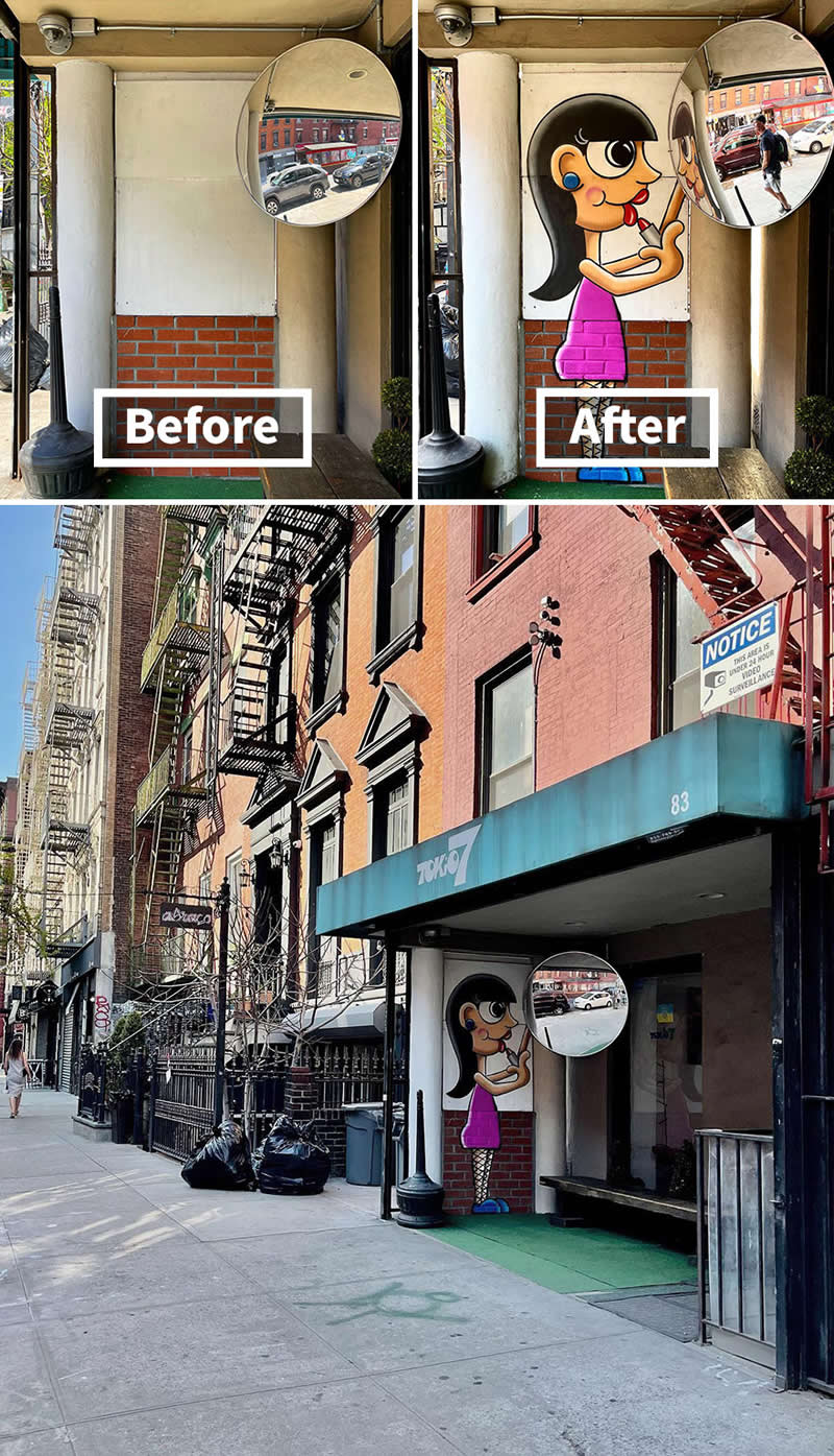 Lipstick Girl, East Village, New York City - Street Artist Tom Bob Turned Ordinary City Objects Into Pure Urban Magic