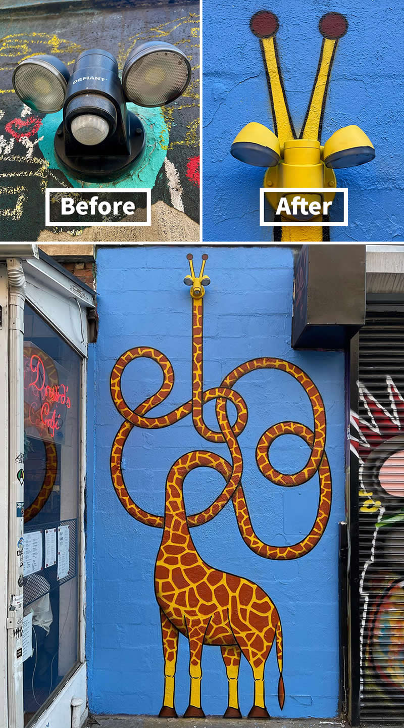 Giraffe, East Village, New York City - Street Artist Tom Bob Turned Ordinary City Objects Into Pure Urban Magic