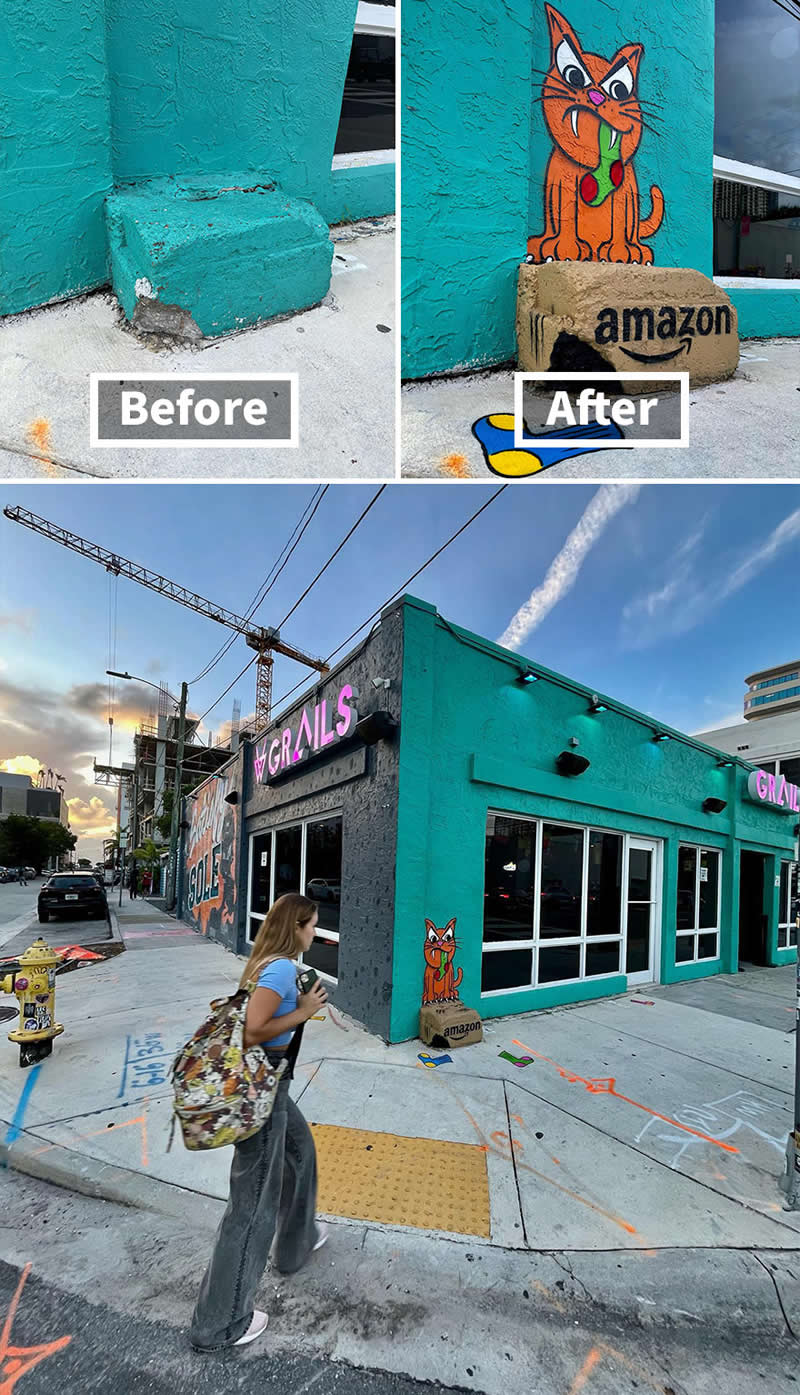 Cat, Wynwood , Miami, Florida - Street Artist Tom Bob Turned Ordinary City Objects Into Pure Urban Magic