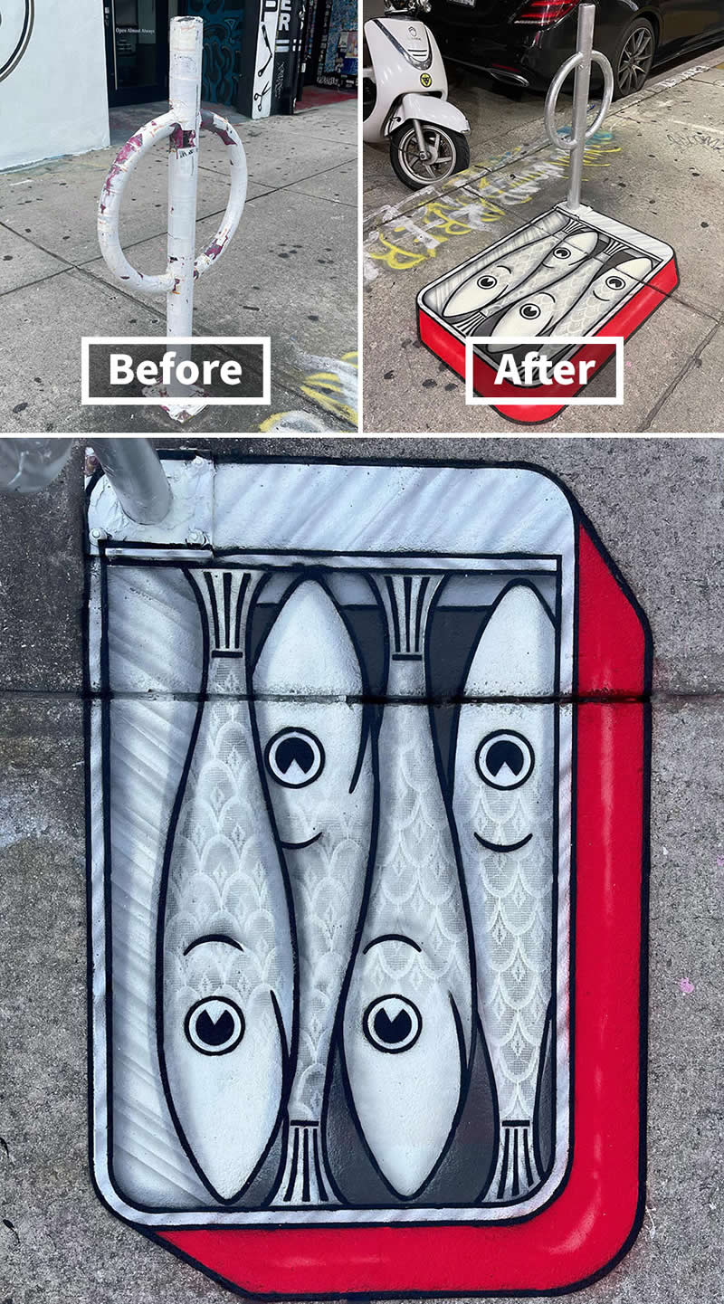 Sardines, Wynwood, Miami, Florida - Street Artist Tom Bob Turned Ordinary City Objects Into Pure Urban Magic
