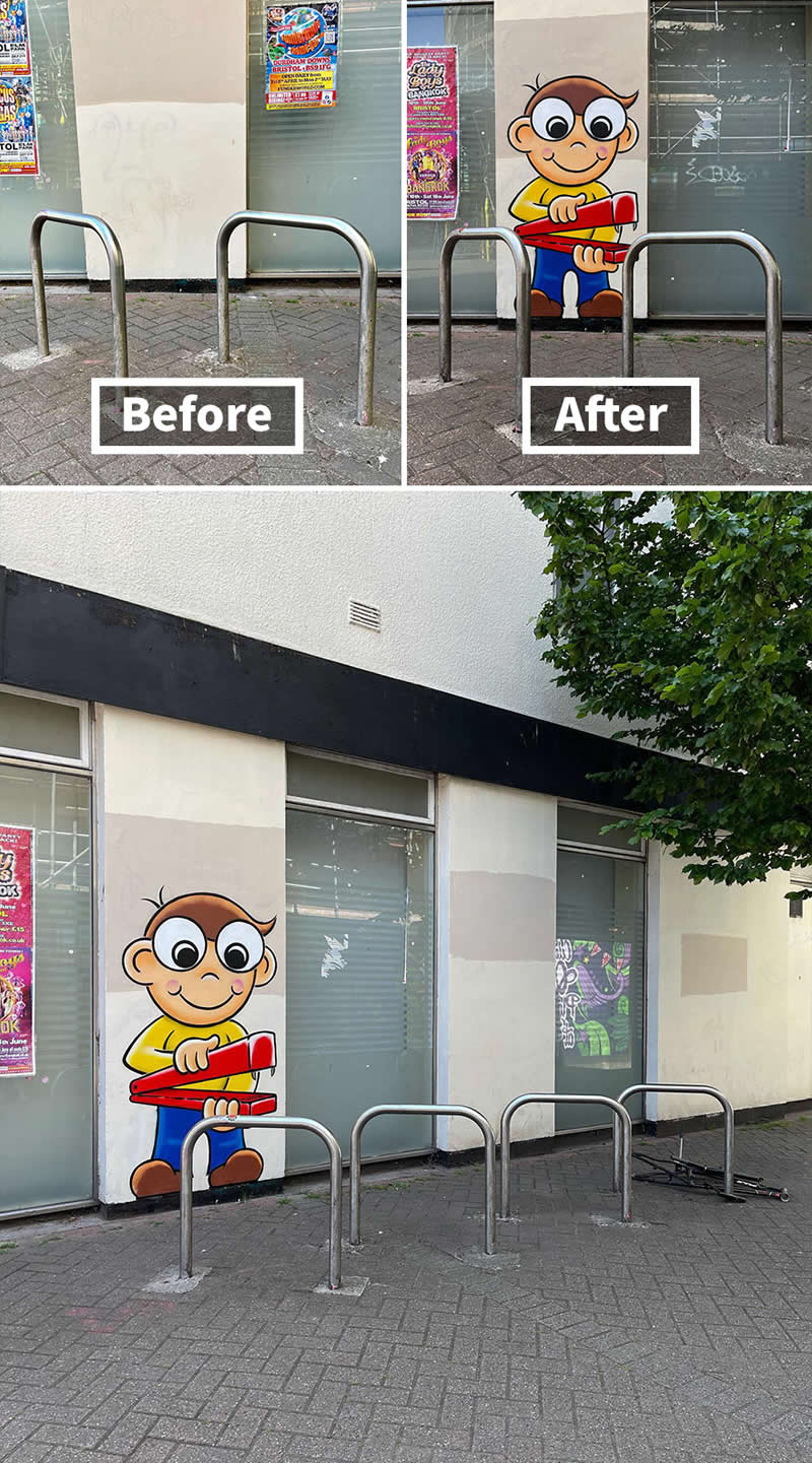 Staple Guy, Bristol, England - Street Artist Tom Bob Turned Ordinary City Objects Into Pure Urban Magic