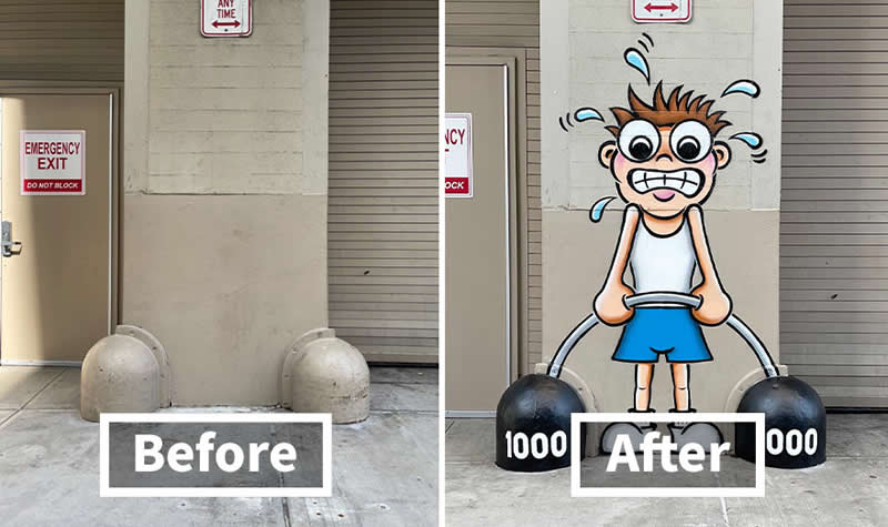 Weightlifter Kid, Chelsea, New York City - Street Artist Tom Bob Turned Ordinary City Objects Into Pure Urban Magic