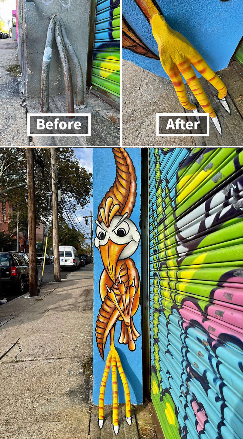 Hawk, Astoria, Queens, New York City - Street Artist Tom Bob Turned Ordinary City Objects Into Pure Urban Magic