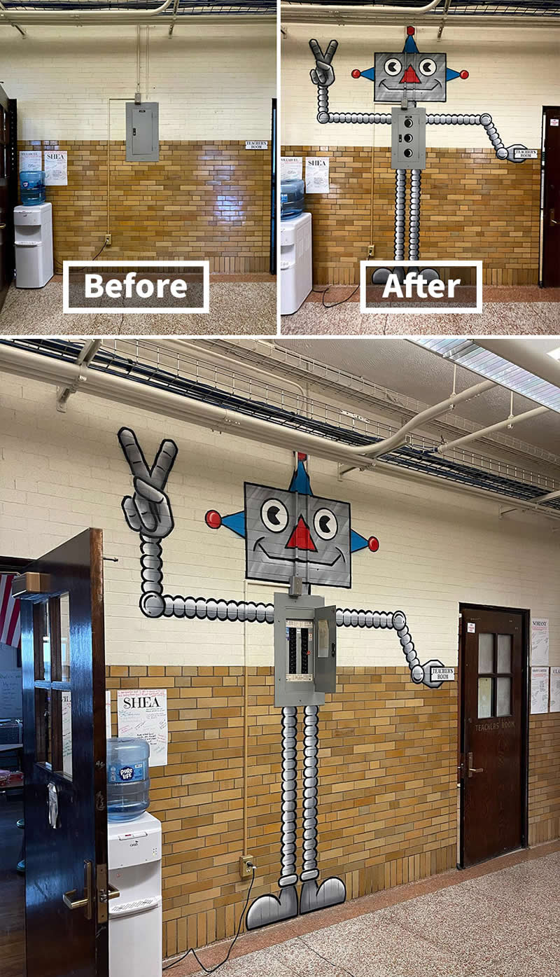 Robot, Boston, Massachusetts - Street Artist Tom Bob Turned Ordinary City Objects Into Pure Urban Magic