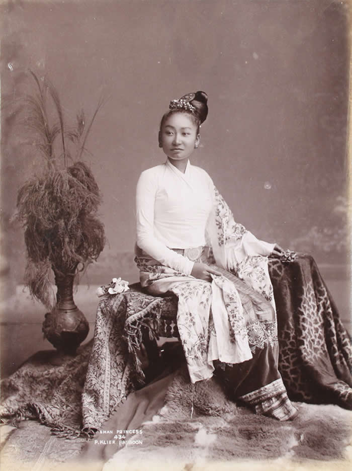 Shan Princess, Rangoon, Burma, (1907) - Vintage Rare Historical Photos