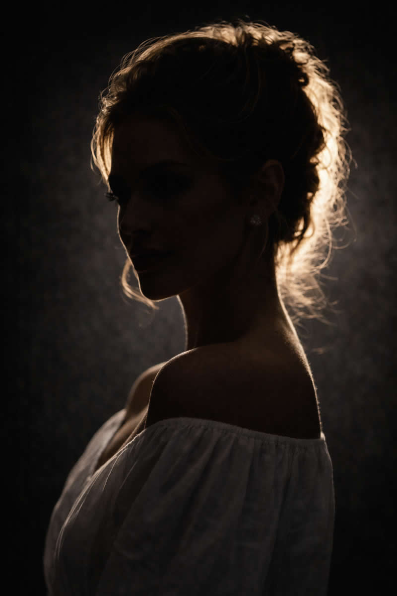 High-Contrast Silhouette Accent - ChatGPT Prompts to Arrange Studio Lighting for Portrait Photography