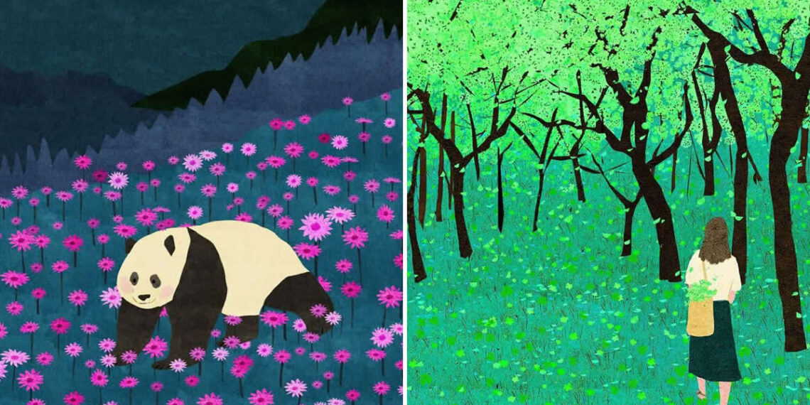 Dreamy Flower Illustrations by Xuan Loc Xuan