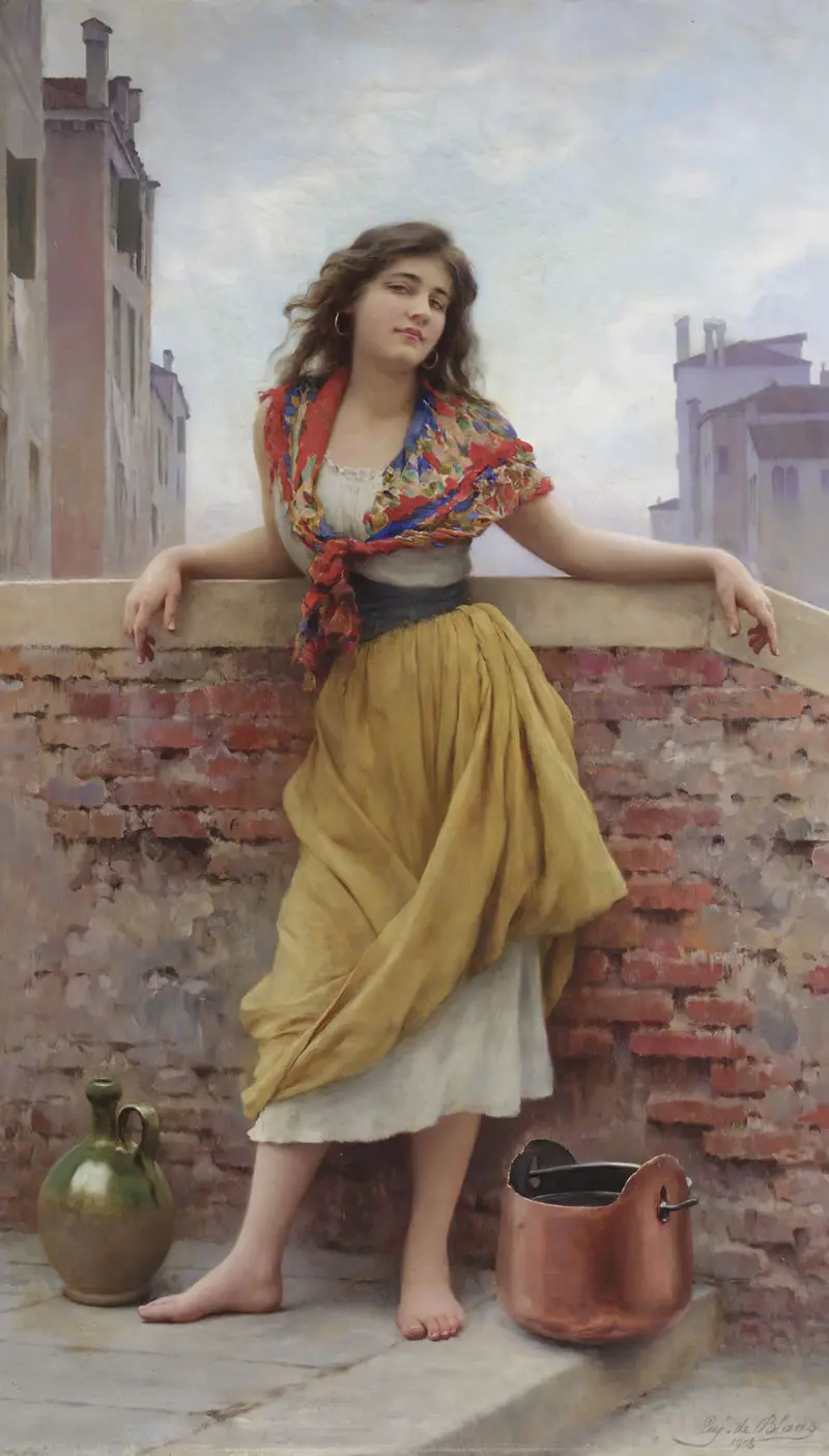 Eugene de Blaas: Venice’s Maestro of Color, Charm & Everyday Elegance 23 The Watercarrier - Italian Master Painter Eugene de Blaas