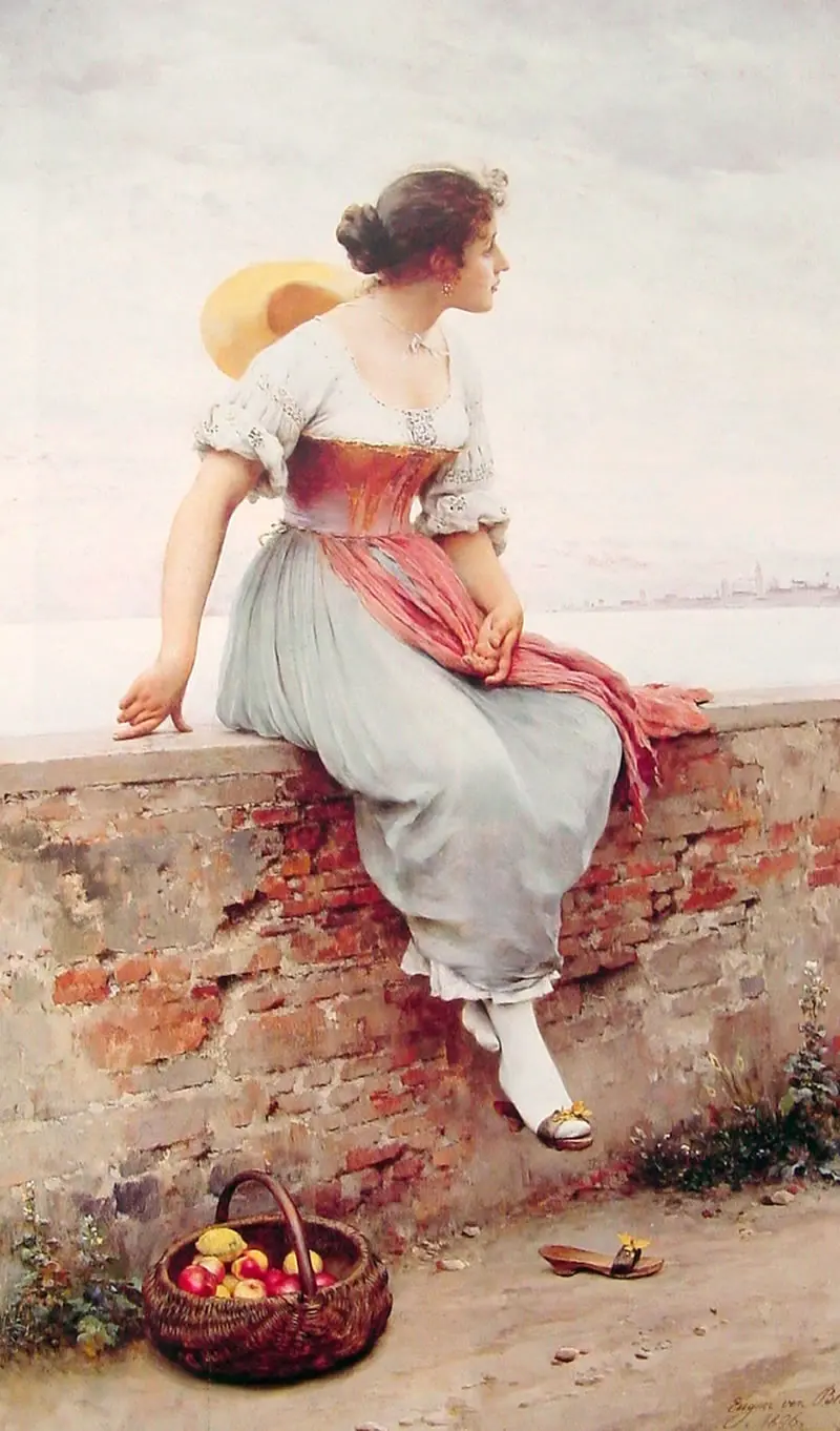 Eugene de Blaas: Venice’s Maestro of Color, Charm & Everyday Elegance 31 A Pensive Moment - Italian Master Painter Eugene de Blaas