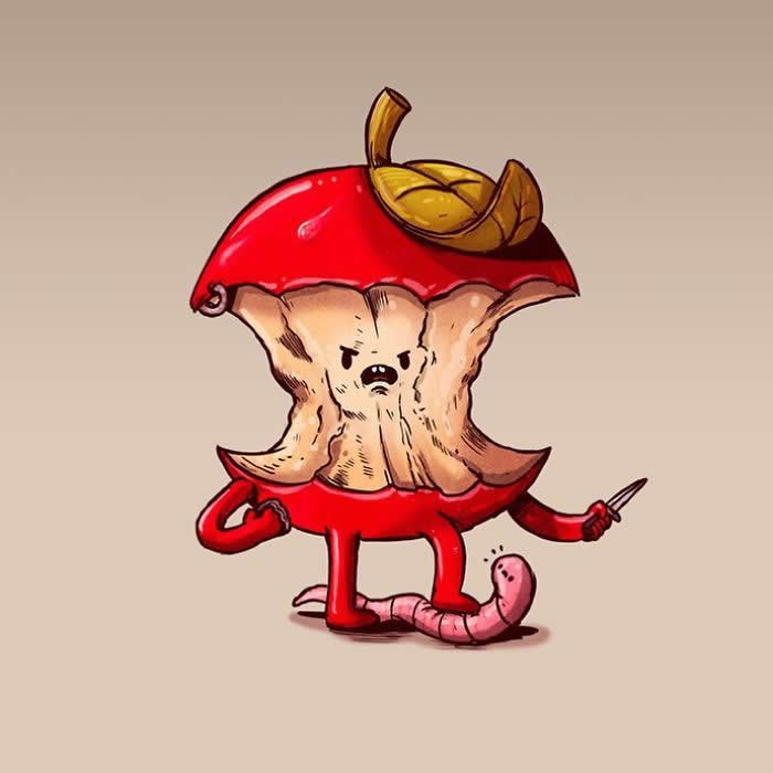 Hilarious Illustrations by Alex Solis Showing Fruits and Veggies Dealing With Very Human Problems