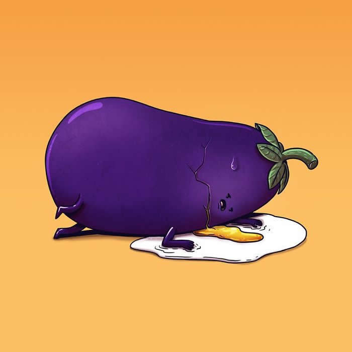 Hilarious Illustrations by Alex Solis Showing Fruits and Veggies Dealing With Very Human Problems
