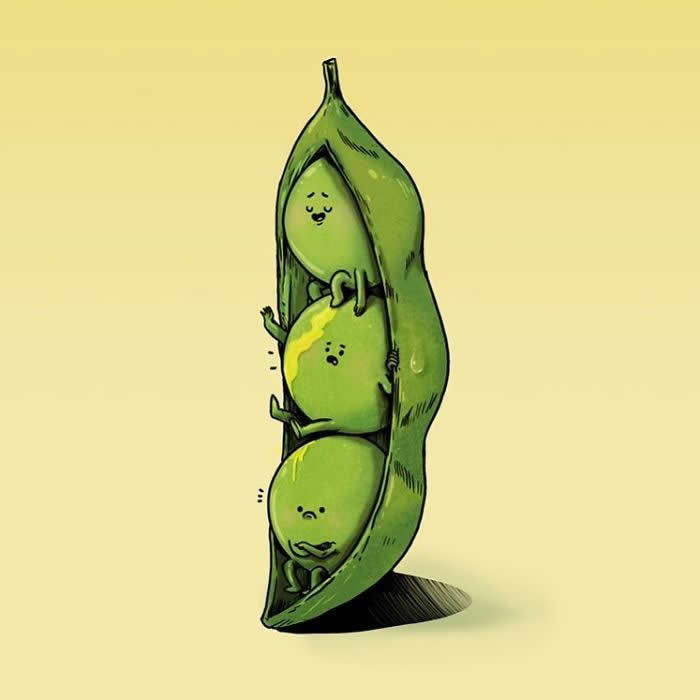 Hilarious Illustrations by Alex Solis Showing Fruits and Veggies Dealing With Very Human Problems