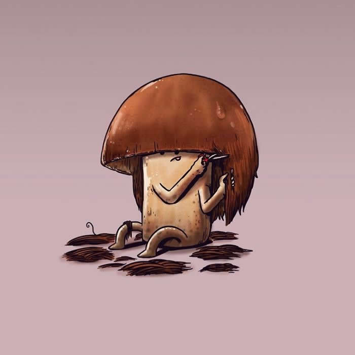 Hilarious Illustrations by Alex Solis Showing Fruits and Veggies Dealing With Very Human Problems