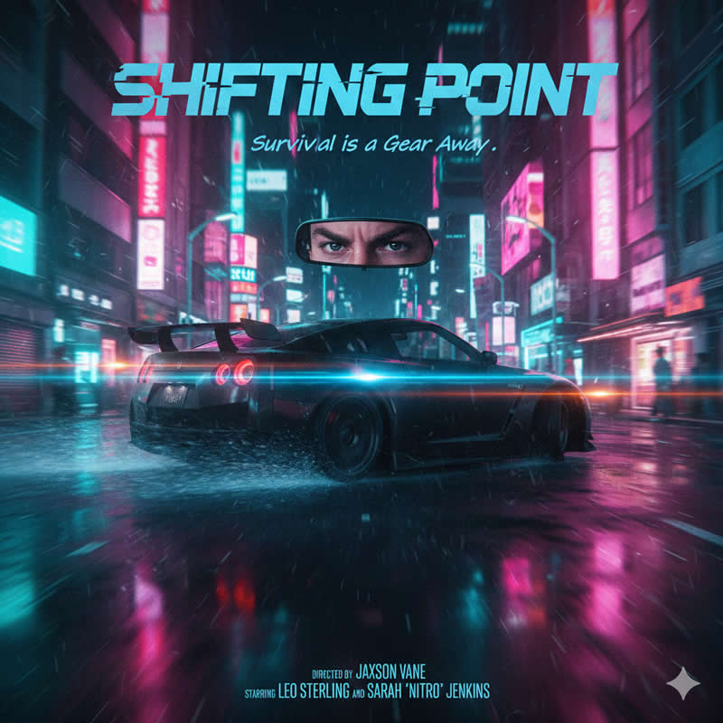 Neon Overdrive - AI-Generated Movie Posters Designed with Google Gemini Prompts