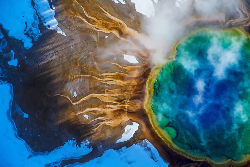 Yellowstone's Grand Prismatic Spring by Michael Nichols - Most Iconic Photos From the National Geographic Archives