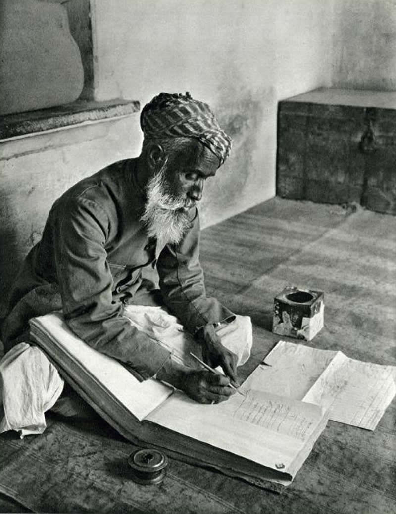 Portrait of a Street Banker in Udaipur, India - 1920s - Rare Old Photos of India