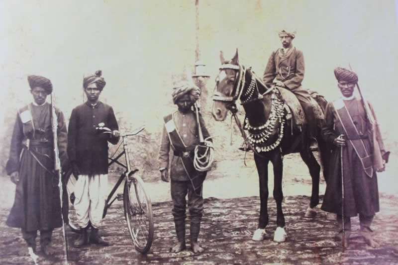 Gurappa Desai (on Horse) of Konnur, Karnataka - 1920s - Rare Old Photos of India