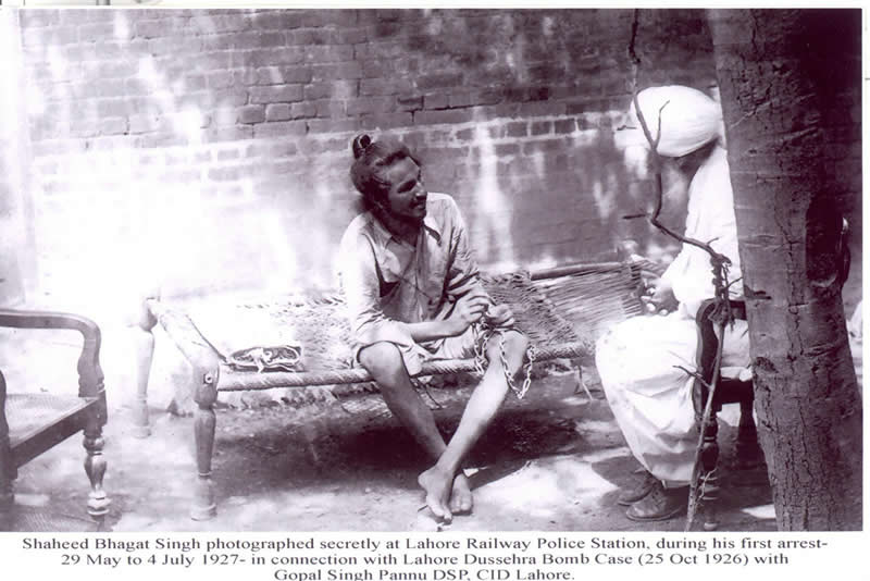Shaheed Bhagat Singh Photographed Secretly at Lahore During his First Arrest - 1920s - Rare Old Photos of India