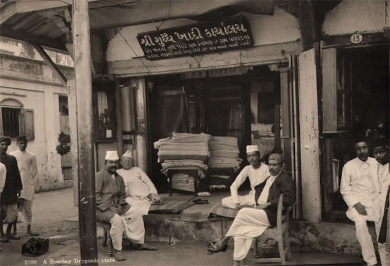 A Bombay (Mumbai) Drygoods Store - 1920s - Rare Old Photos of India