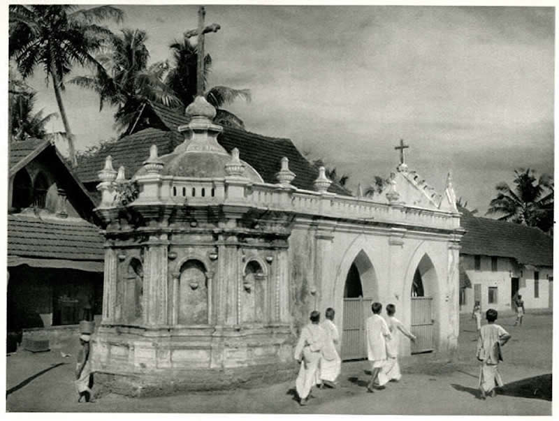 Christian Chapel in Alappuzha, Kerala India - 1920s - Rare Old Photos of India