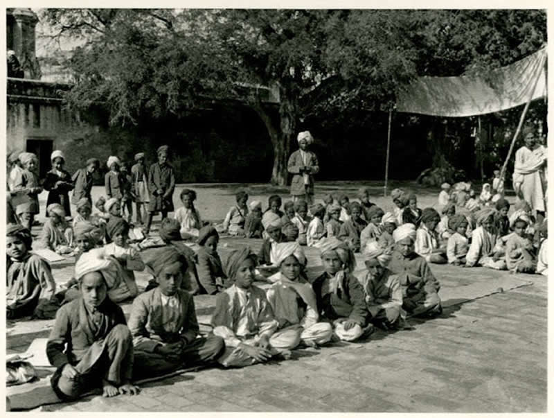 Sikh Students at Golden Temple in Amritsar, Punjab, India - 1920s - Rare Old Photos of India