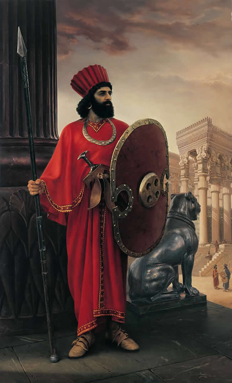 An Achaemenid Soldier, 2002 - Oil on canvas, 163 x 100 cm - Iran Realist Painter Iman Maleki